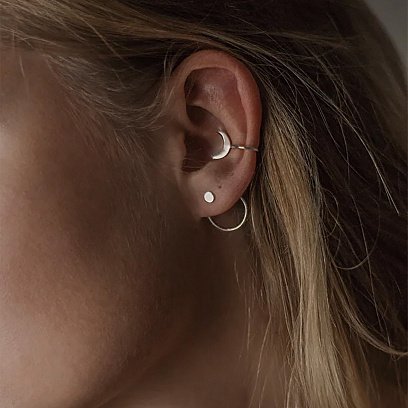 Сережка - каффа "Місяць" в сріблі 122901 №6