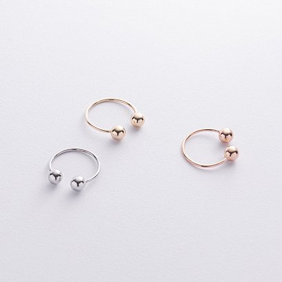Кольцо "Шарики" в белом золоте к07508 №13
