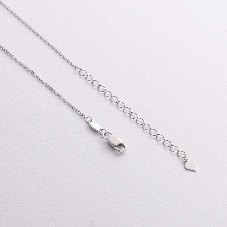 Колье "Монетки" в белом золоте (фианиты) кол02627 от ювелирного магазина Оникс - 1