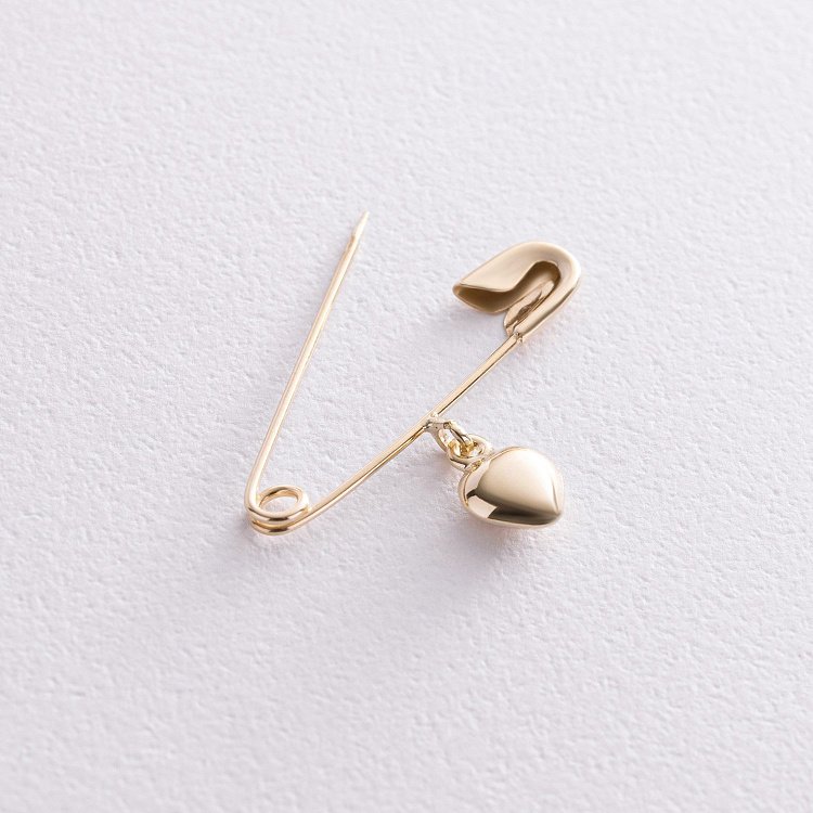 Шпилька "Сердечко" у жовтому золоті зак00347 від ювелірного магазину Онікс - 2