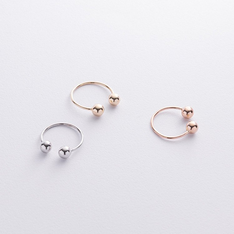 Кольцо "Шарики" в белом золоте к07508 от ювелирного магазина Оникс - 13