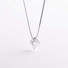 Серебряное колье "Сердце" с фианитом 181371 от ювелирного магазина Оникс - 1