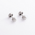 Серебряные серьги - пусеты с фианитами 902-00103 от ювелирного магазина Оникс - 2