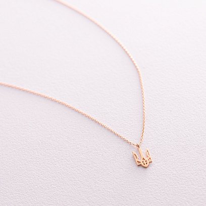 Кольє "Герб України - Тризуб" в червоному золоті (маленький) кол02335