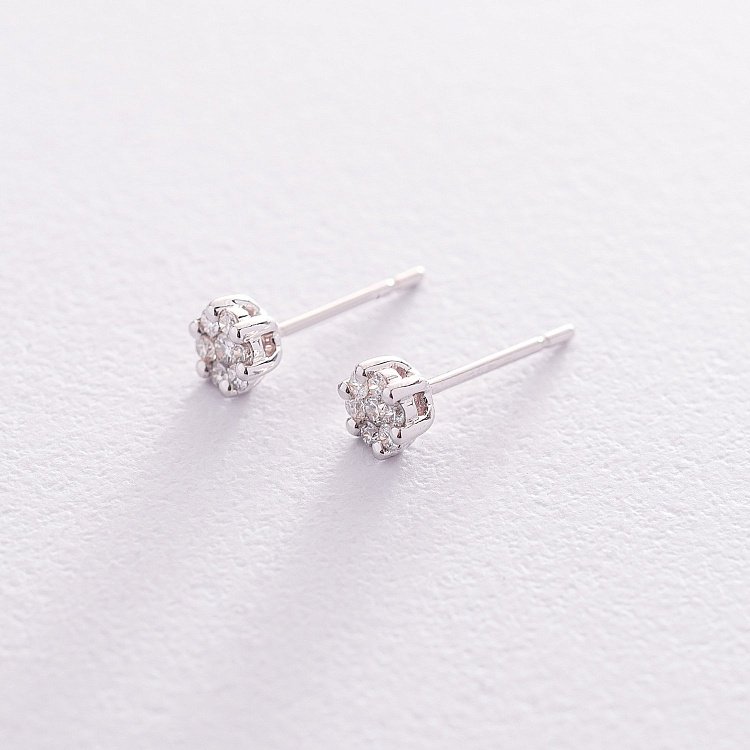 Золоті сережки-пусети з діамантами сб0227ca від ювелірного магазину Онікс - 2