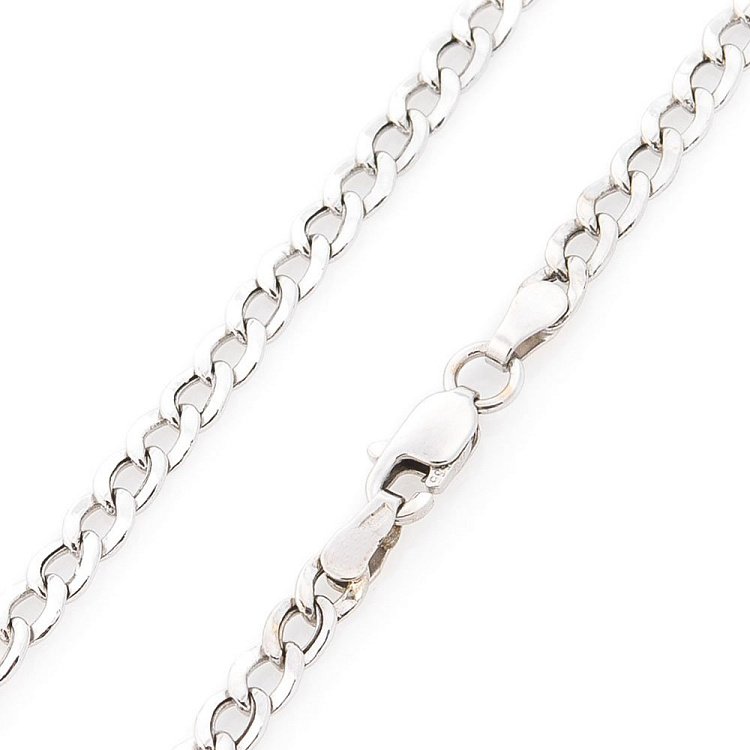 Ланцюжок з білого золота плетіння панцирне ц00361 від ювелірного магазину Онікс