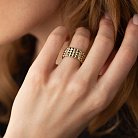 Широкое кольцо "Бьянка" в желтом золоте к07358 от ювелирного магазина Оникс - 12
