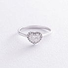 Золотое кольцо "Сердечко" с бриллиантами кб0485nl от ювелирного магазина Оникс