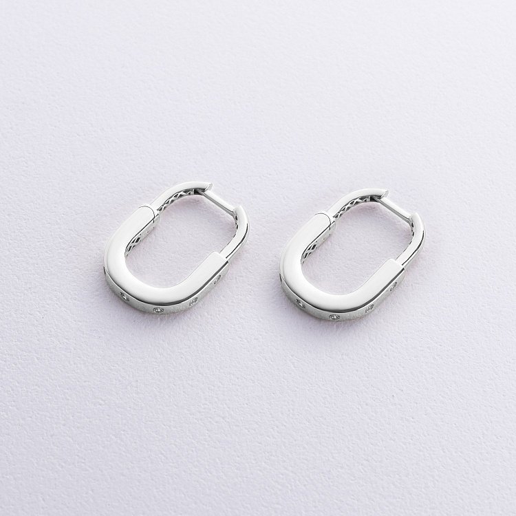 Серьги "Camilla" в белом золоте (фианиты) с08808 от ювелирного магазина Оникс - 2