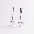 Серебряные серьги "Клевер" с фианитами 2065/1р-CZ от ювелирного магазина Оникс