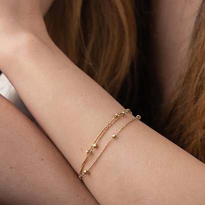 Браслет "Кульки" у жовтому золоті б05256 №5