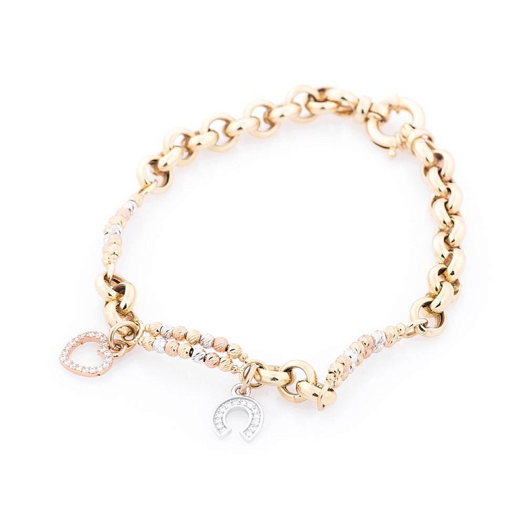 Золотий браслет (фіаніти) б02375 від ювелірного магазину Онікс