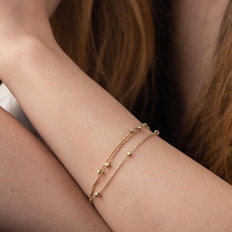 Браслет "Кульки" у жовтому золоті б05256 від ювелірного магазину Онікс - 4