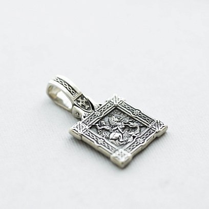 Серебряная подвеска "Георгий Победоносец" 132368 №3