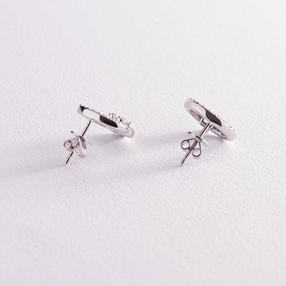 Золоті сережки - пусети з діамантами сб0382z №4