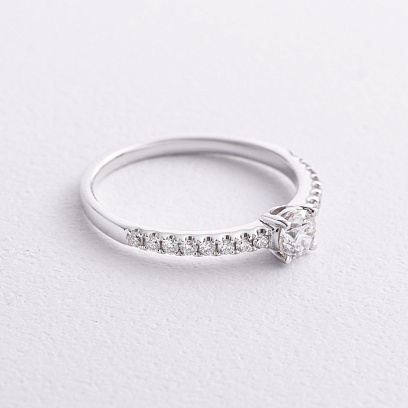 Заручальна золота каблучка з діамантами кб0688ri №2