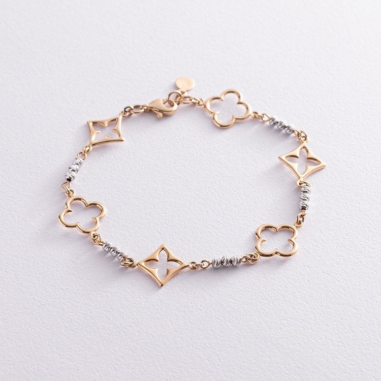 Золотий браслет "Конюшина" б04022 від ювелірного магазину Онікс