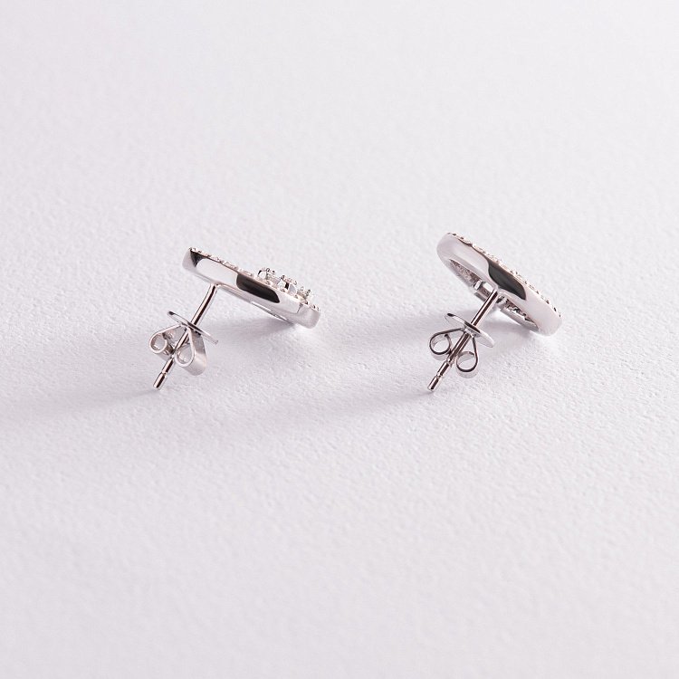 Золоті сережки - пусети з діамантами сб0382z від ювелірного магазину Онікс - 3