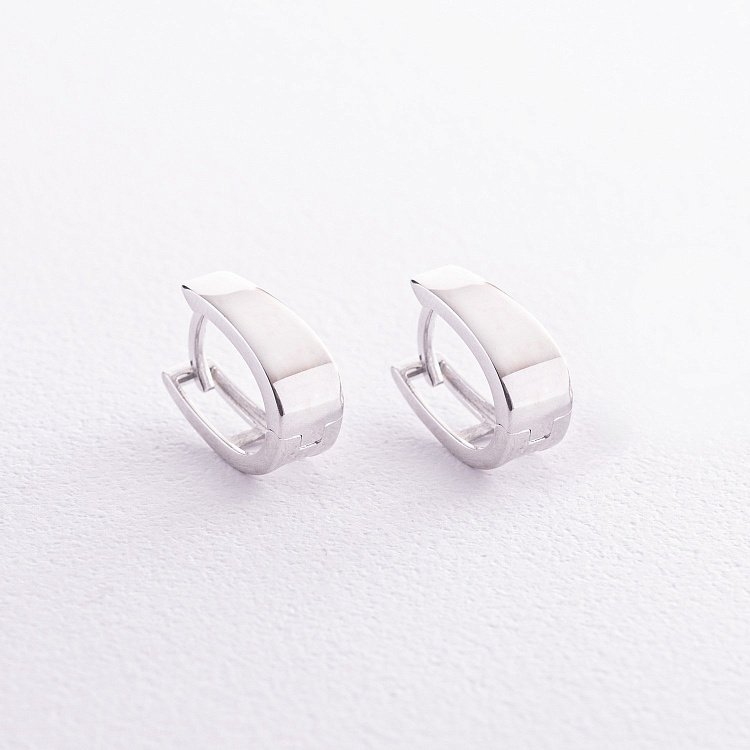 Сережки "Мінімалізм" у білому золоті с07986 від ювелірного магазину Онікс