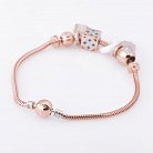 Золотой браслет с шармами (фианиты) б02761 от ювелирного магазина Оникс - 2