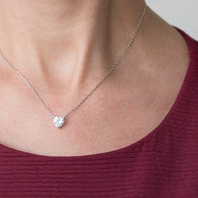 Серебряное колье "Сердце" 18393