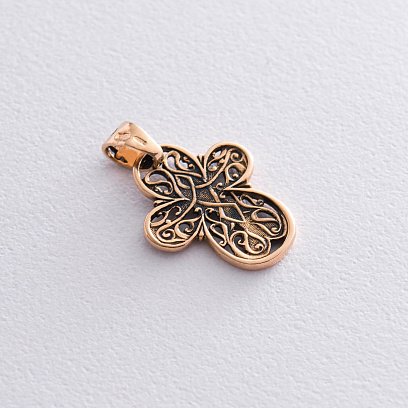 Золотий хрестик з чорнінням п01857 №2