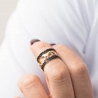 Золотое кольцо "Тигр" (черные фианиты) к05618 от ювелирного магазина Оникс - 2