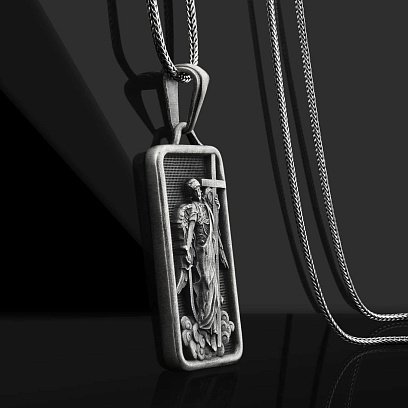 Серебряный кулон "Архангел Михаил" (возможна гравировка) 133178 №3