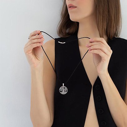 Серебряный кулон "Древо жизни" (разноцветные фианиты) 7284 №5