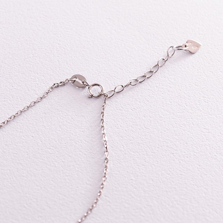 Срібне кольє "Літак" з фіанітами 181189 від ювелірного магазину Онікс - 4