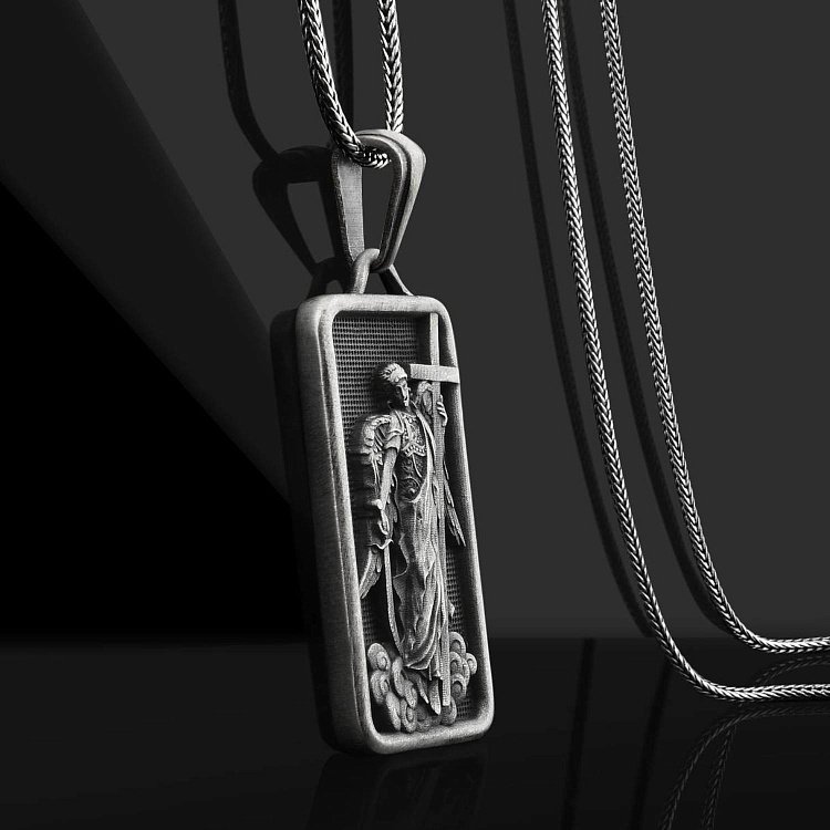 Серебряный кулон "Архангел Михаил" (возможна гравировка) 133178 от ювелирного магазина Оникс - 2
