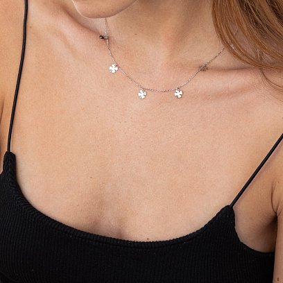 Кольє "Конюшина" в білому золоті кол02085 №2