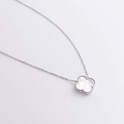 Срібне кольє "Конюшина" (перламутр) 181324 №3