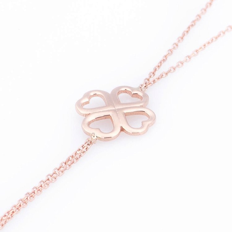 Золотий слейв браслет "Конюшина і нескінченність" б02937 від ювелірного магазину Онікс - 2