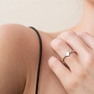 Серебряное кольцо "Сердечко" с фианитом 112275 от ювелирного магазина Оникс - 1