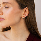 Золотые серьги на английской застежке с09577 от ювелирного магазина Оникс - 4