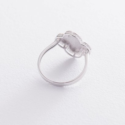 Золотое кольцо "Клевер" с фианитами к06218 №3