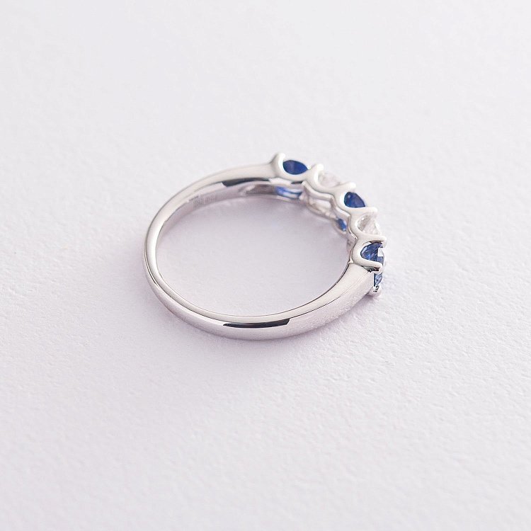 Золотое кольцо (сапфир, бриллиант) кб0207mi - 2 Золотое кольцо (сапфир, бриллиант) кб0207mi от ювелирного магазина Оникс - 2