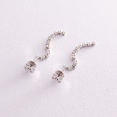 Золоті сережки - пусети з діамантами сб0431ca №5