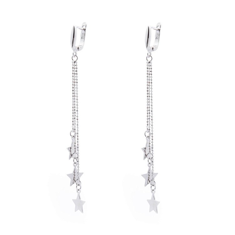 Срібні сережки "Зірочки" 122203 від ювелірного магазину Онікс - 1