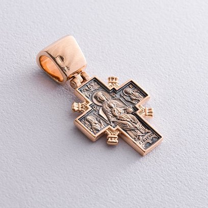 Золотой православный крест "Иисус Христос "Царь царей". Икона Божией Матери "Державная" п02407 №9