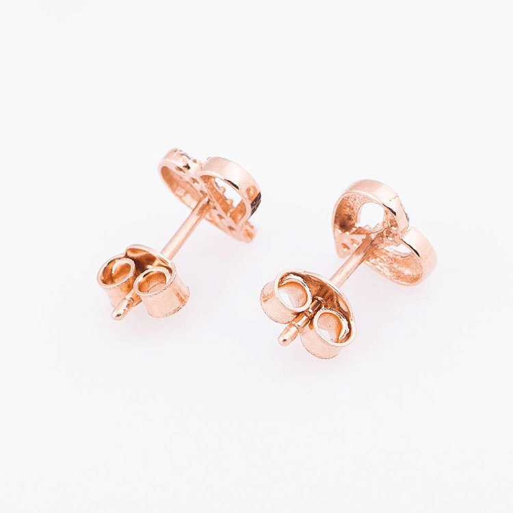 Золоті сережки-пусети "Серця" з фіанітами с04770 від ювелірного магазину Онікс - 2