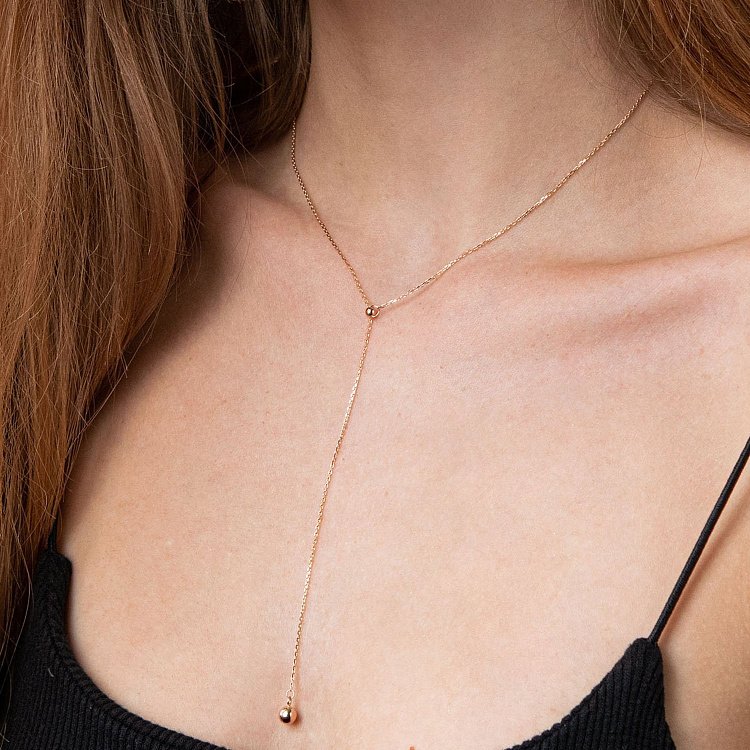 Колье "Шарик" в красном золоте кол01983 от ювелирного магазина Оникс - 2