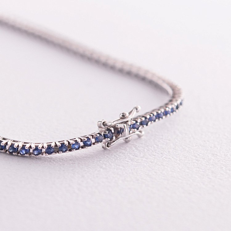Браслет Теніс у білому золоті з сапфірами 518791529 від ювелірного магазину Онікс - 2