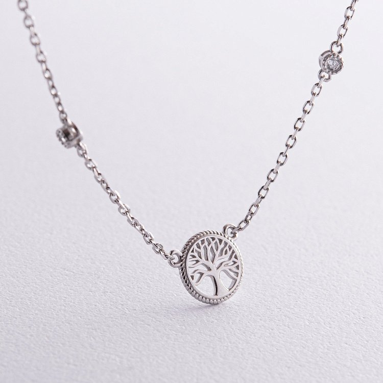 Серебряное колье "Древо жизни" (фианит) 18816 от ювелирного магазина Оникс - 2