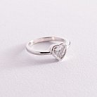 Серебряное кольцо "Сердце" с фианитом 112619 от ювелирного магазина Оникс