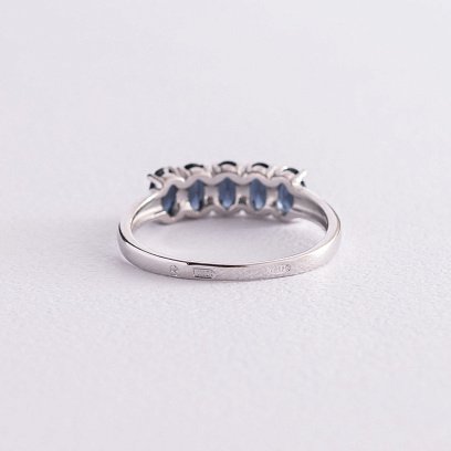 Серебряное кольцо с синтетическими сапфирами 1377/1р-HSPH №5
