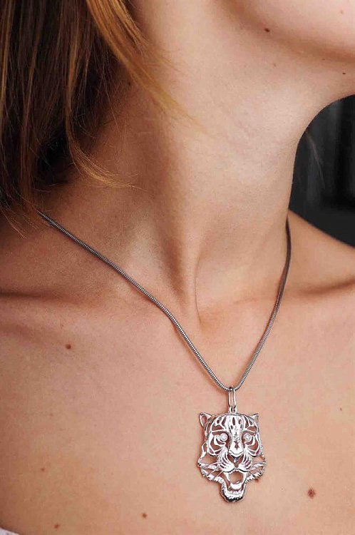 Подвеска "Тигр" (фианит) 13431 от ювелирного магазина Оникс - 4