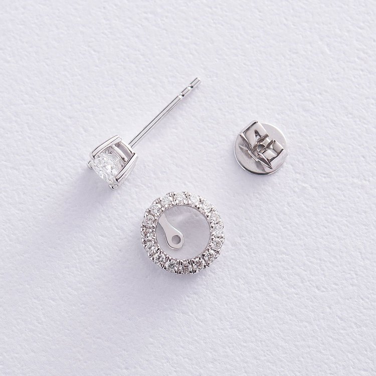 Золотые серьги - трансформеры с бриллиантами сб0337ri от ювелирного магазина Оникс - 2