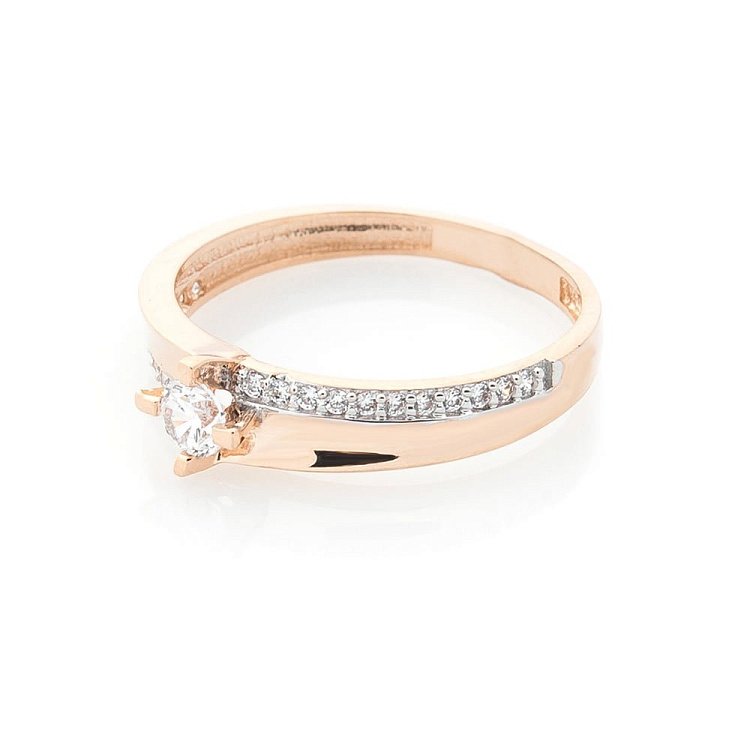 Золота заручальна каблучка (фіаніти) к05553 від ювелірного магазину Онікс - 1